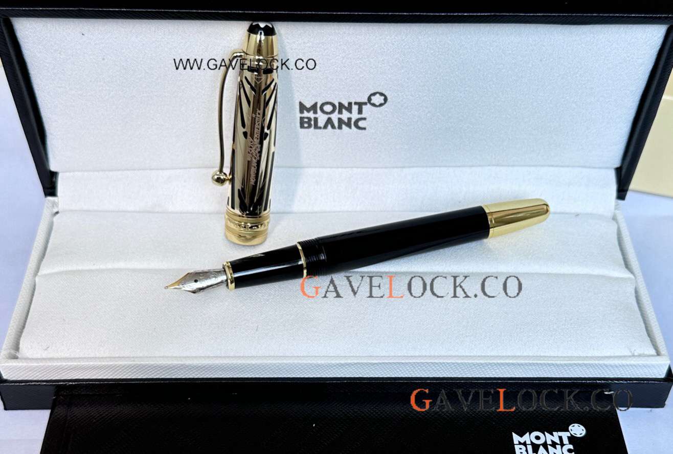Best Copy Mont blanc 100 Yrs Meisterstuck Doue Fountain 145 Black-Gold